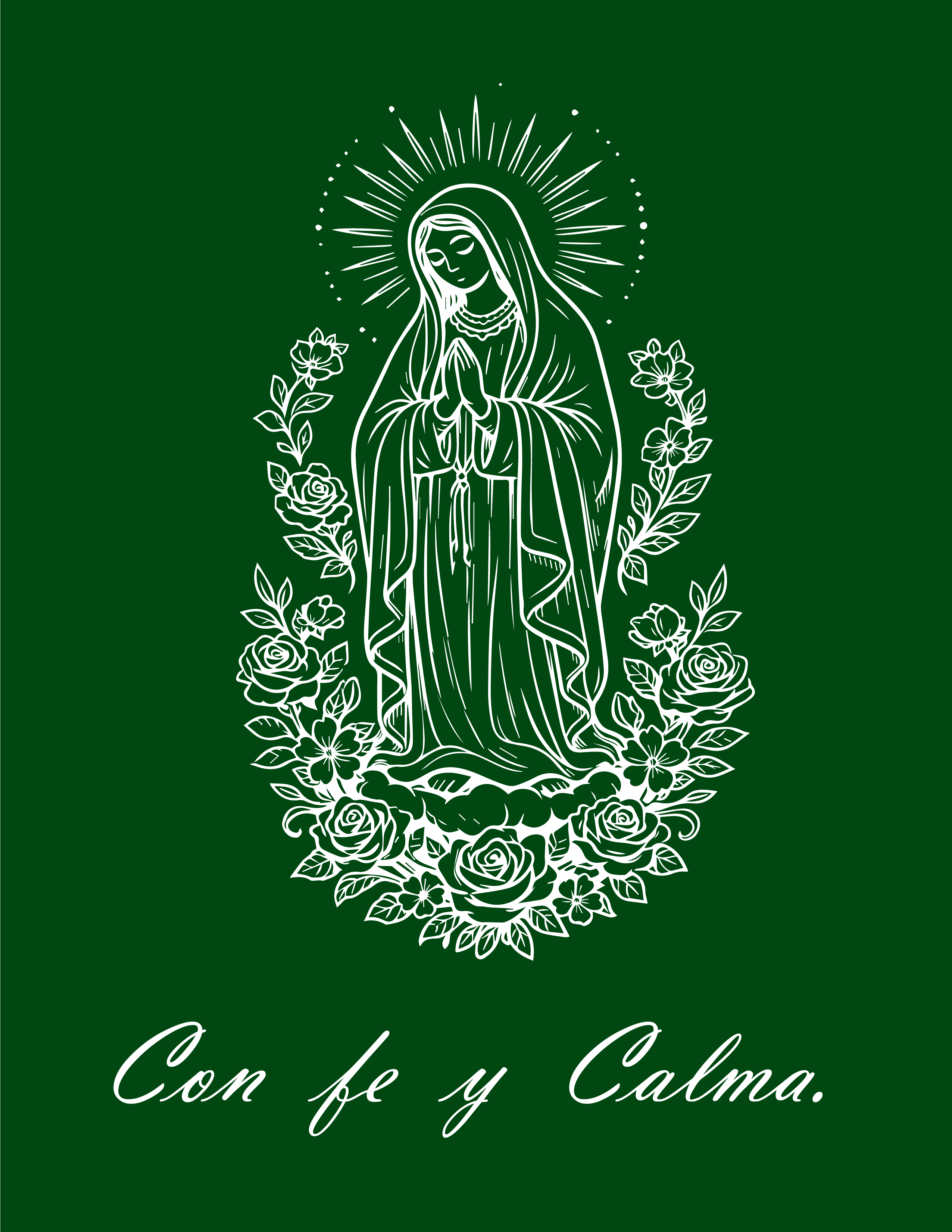 Virgin Mary Printable Wall Art (Verde)